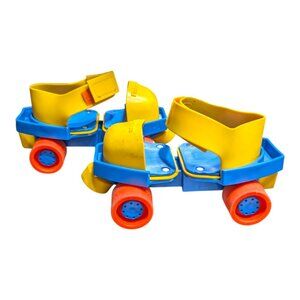 Vintage Fisher Price 1-2-3 Grow With Me Roller Skates Blue/Yellow - Adjustable